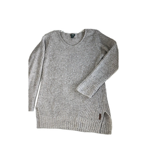 Roots Heritage Wool Blend Chunky Knit Grey Brown Sweater Size Medium Cottagecore